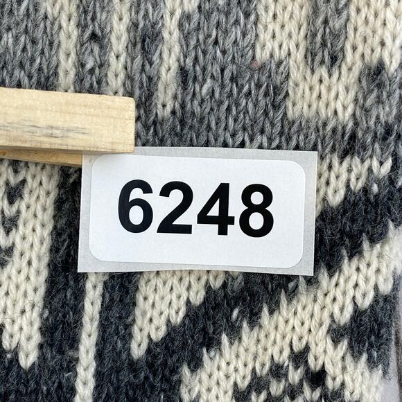 VTG Liz Claiborne Cream/Gray Print Wool Blend Mock Neck Tunic Sweater Size Small - Picture 11 of 11